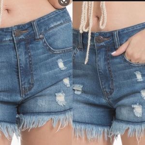 Distressed jean shorts size Medium